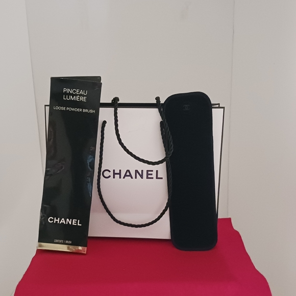 CHANEL Other - Chanel Black Velvet, Velour Makeup Brush Pouch + Empty Gift Bag